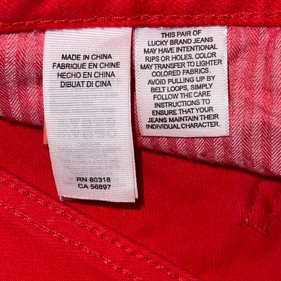 Lucky Brand Women’s Red Slim Sienna Boyfriend Distressed Jeans Size 8/29 - Picture 9 of 11